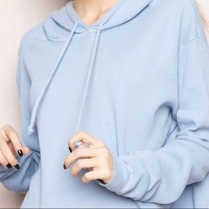 Blue Brandy Melville cropped hoodie